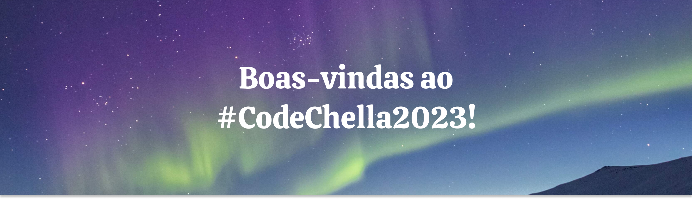 imagem da aurora boreal com o banner